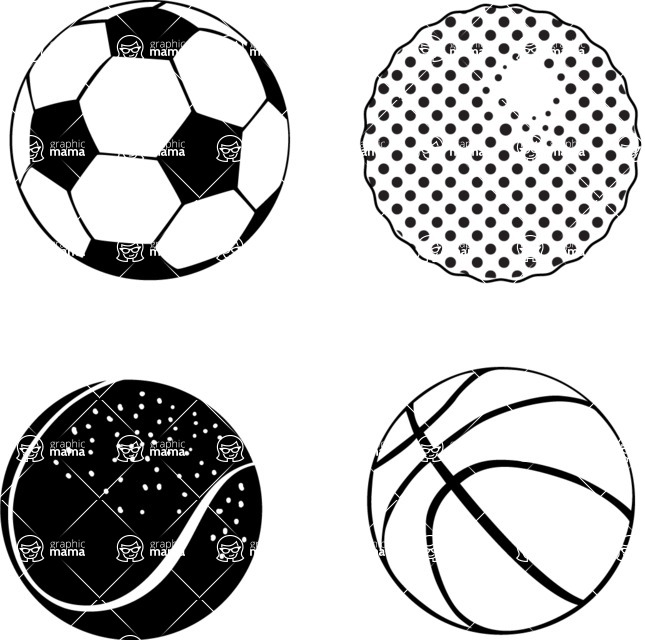 Vector silhouettes - Vector Sport Balls Silhouettes Set
